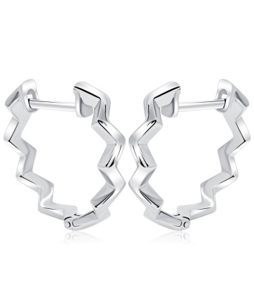 Unique Wavy Design Silver Hoop Earring HO-2515